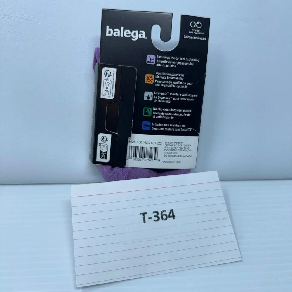 Balega Unisex Medium Purple Hidden Comfort High Cushion No-Show Socks NWT